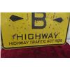 Image 4 : Class B Highway Embossed Metal Traffic Sign, Dated 1936, 24" x 24"