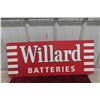 Image 1 : Willard Battery Metal Advertising Sign, 12 1/2" x 30" Vintage?