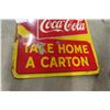 Image 6 : Coca-Cola Six Pack Metal Tin Advertising Sign, Take Home a Carton, Dated 1951, 35" x 53"