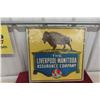 Image 1 : The Liverpool-Manitoba Assurance Company Early Metal Tin Lithograph Sign