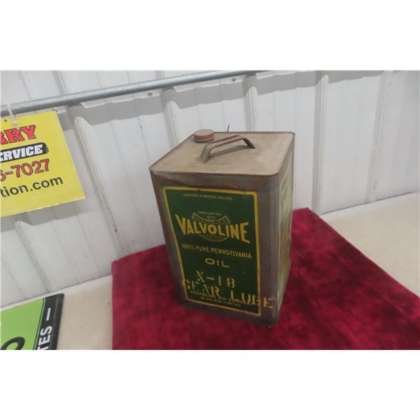 Valvoline Four Gallon X-18 Gear Lube Oil Can