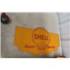 Image 4 : Three Vintage Shell Double Sided Cardboard Advertising Signs, 18" x 21"