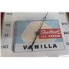 Image 2 : Sealtest Ice Cream Vanilla Clock by Pam Clock Company, Glass Lens, 12" x 12", 1950s–1960s