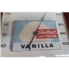 Image 3 : Sealtest Ice Cream Vanilla Clock by Pam Clock Company, Glass Lens, 12" x 12", 1950s–1960s