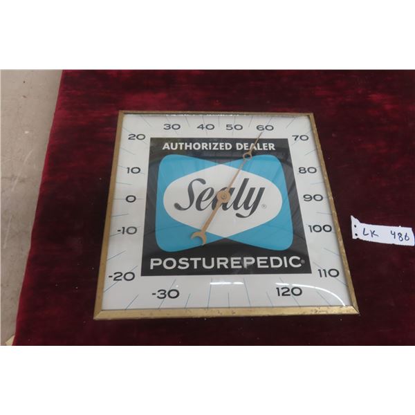 Sealey Dealer Thermometer by Pam Clock Company, Glass Lens, 12" Diameter, 1950s–1960s