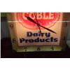 Image 3 : Coble Dairy Products Light-Up Clock, Working, Glass Lens, 15" x 15", 1950s