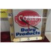 Image 6 : Coble Dairy Products Light-Up Clock, Working, Glass Lens, 15" x 15", 1950s
