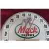 Image 2 : Mack Trucks Original Thermometer by Pam Clock Company, Glass Lens, 12" Diameter, 1950s–1960s