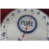 Image 2 : Pure Oil Company Thermometer, Glass Lens, 12" Diameter, Dated 1964