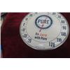 Image 4 : Pure Oil Company Thermometer, Glass Lens, 12" Diameter, Dated 1964