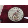 Image 1 : Christopher Columbus Rum Thermometer by Pam Clock Company, Glass Lens, 12" Diameter, 1950s–1960s