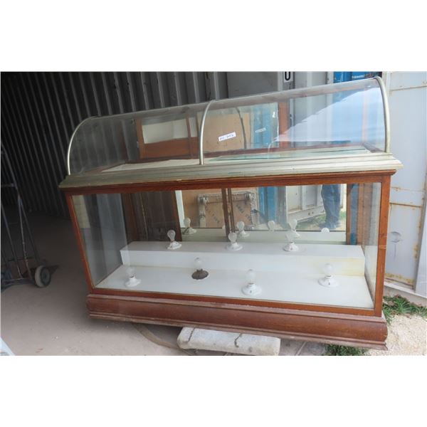 Oak Framed Display Store Case 71"x27"x52"