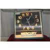 Image 1 : Mercury Outboards Light-Up Clock Working Vintage 16" x 16"