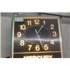 Image 3 : Mercury Outboards Light-Up Clock Working Vintage 16" x 16"