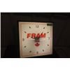 Image 1 : Fram Light-Up Clock Working Vintage 15" x 15"