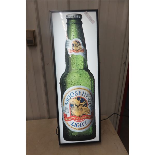 Moosehead Light Up Beer Sign, 18" x 36", Working