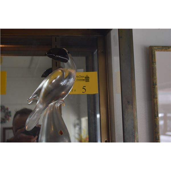 MURANO GLASS BIRD SCULPTURE (11")