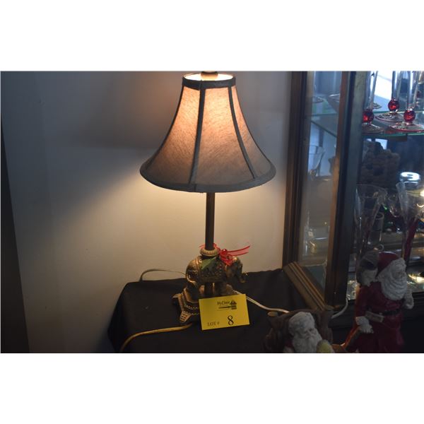 PAIR ELEPHANT TABLE LAMPS W/SHADES (22") (PAIR)
