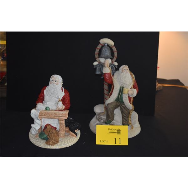 SANTA SCULPTURES, "BELLS OF CHRISTMAS MORN" BY KEN MEMOLI & "THE LEGEND OF SANTA" W/FITTED BOX (1) (