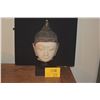 Image 1 : ANTIQUE MARBLE HEAD ON STAND, BEAUTIFUL FACE, BURMA (15 1/4")