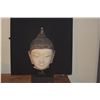 Image 2 : ANTIQUE MARBLE HEAD ON STAND, BEAUTIFUL FACE, BURMA (15 1/4")