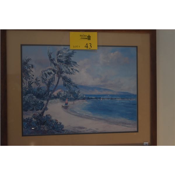 KOA FRAMED PRINT, TROPICAL COAST; B.H. FREELAND (24" X 20")