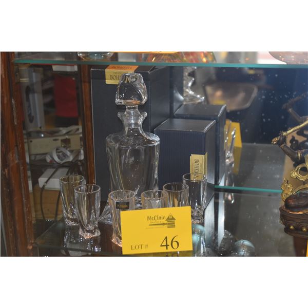 CRYSTALITE BOHEMIA DECANTER & SHOT GLASSES (7 PCS)