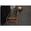 Image 2 : MCGUIRE GLASS TOP COFFEE TABLE W/BAMBOO FRAME