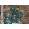 Image 2 : COLLECTION OF GLASS FISHING FLOATS (9 PCS) (DOES NOT INCLUDE BASKET)