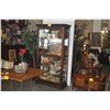 Image 2 : WOOD & GLASS DISPLAY CASE W/FRONT SLIDING DOOR (42" X 78" X 17")