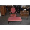 Image 1 : ANTIQUE VICTORIAN PARLOR CHAIR W/FOOT STOOL/BENCH (2 PCS)