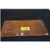 Image 1 : VINTAGE CARVED WOOD FOOTED TRAY W/ANTHURIUM MOTIF (POSSIBLE SORENSON) (21 1/2" X 12 1/2" X 1 1/2")