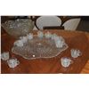 Image 3 : VINTAGE L.E. SMITH DAISY & BUTTON CRYSTAL PUNCH BOWL W/SAWTOOTH EDGE, MATCHING UNDERPLATE & 12 CUPS 