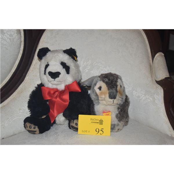 STEIFF PANDA TEDDY BEAR & STEIFF "DOSSY" RABBIT (2 PCS)