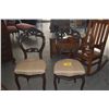 Image 1 : VICTORIAN ERA BALLON BACK CHAIRS W/CARVED GRAPE MOTIF W/CABRIOLE LEGS (PAIR)