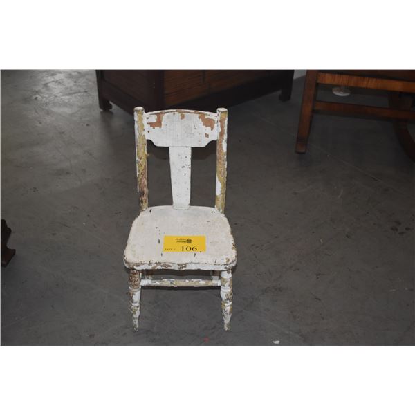 ANTIQUE WOODEN CHILD'S CHAIR, CA. 1800'S