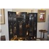Image 4 : 4 PANEL CHINESE LACQUERED COROMANDEL FOLDING SCREEN W/APPLIQUED SIMI-PRECIOUS STONES, 100 ANTIQUE PA
