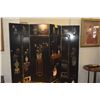 Image 5 : 4 PANEL CHINESE LACQUERED COROMANDEL FOLDING SCREEN W/APPLIQUED SIMI-PRECIOUS STONES, 100 ANTIQUE PA