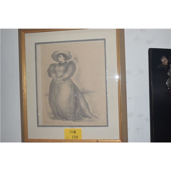 FRAMED "ISLAND LADY"; MADGE TENNENT 1945 (27 1/2" X 31")