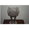 Image 3 : ANTIQUE VICTORIAN ERA COMPOTE W/CUT CRYSTAL SUNBURST PATTERN BOWL ON ORNATE ART NOUVEAU WHITE METAL 