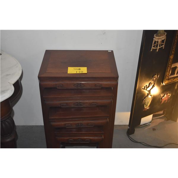 CHINESE VINTAGE HARDWOOD NESTING TABLES (4 PCS)