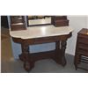 Image 3 : VICTORIAN MARBLE TOP DRESSING TABLE W/MIRROR & DRAWERS