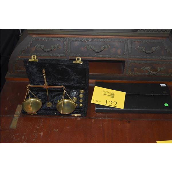 TRAVELING BALANCE SCALE IN CASE & DRAFTING/DRAWING TOOLS