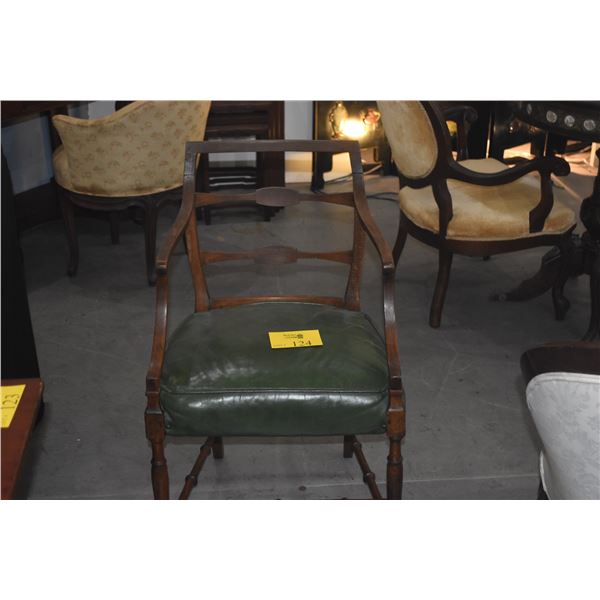 ENGLISH STYLE ARM CHAIR W/UPHOLSTERED SEAT
