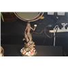 Image 4 : BRONZED MERMAID & DOLPHIN TABLE MIRROR ON SHELL & MARBLE BASE (18 1/4")