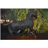 Image 2 : VINTAGE TROTTING BRONZE HORSE SCULPTURE ON WOOD STAND (21" X 20")
