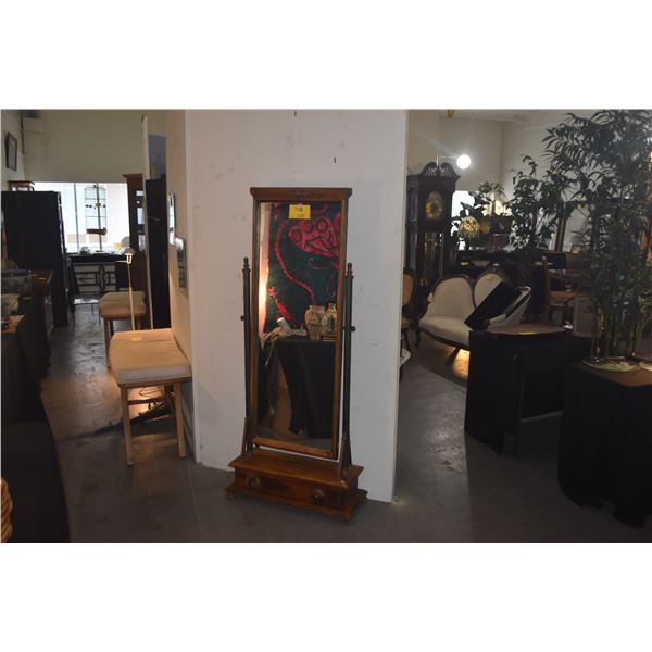 FREE STANDING MIRROR W/1 DRAWER