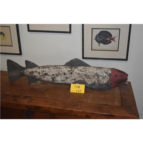 CARVED WOOD FISH SCULPTURE (39 1/2")
