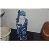 Image 2 : VINTAGE JAPANESE KUTANI PORCELAIN FIGURE OF JOROJIN (GOD OF WISDOM & LONGEVITY) & BLUE & WHITE PLANT