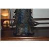 Image 7 : CHINESE BRONZED IRON STANDING BODHISATTVA (14 3/4")